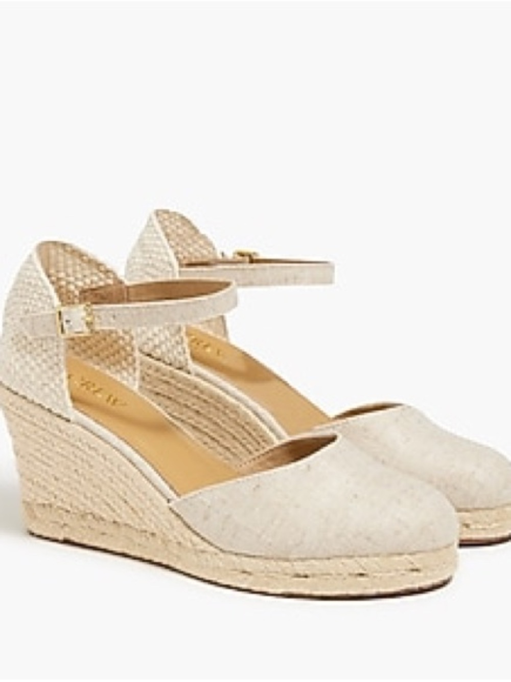J. Crew Factory Cream Espadrille Wedge Ankle-Strap Sandals
